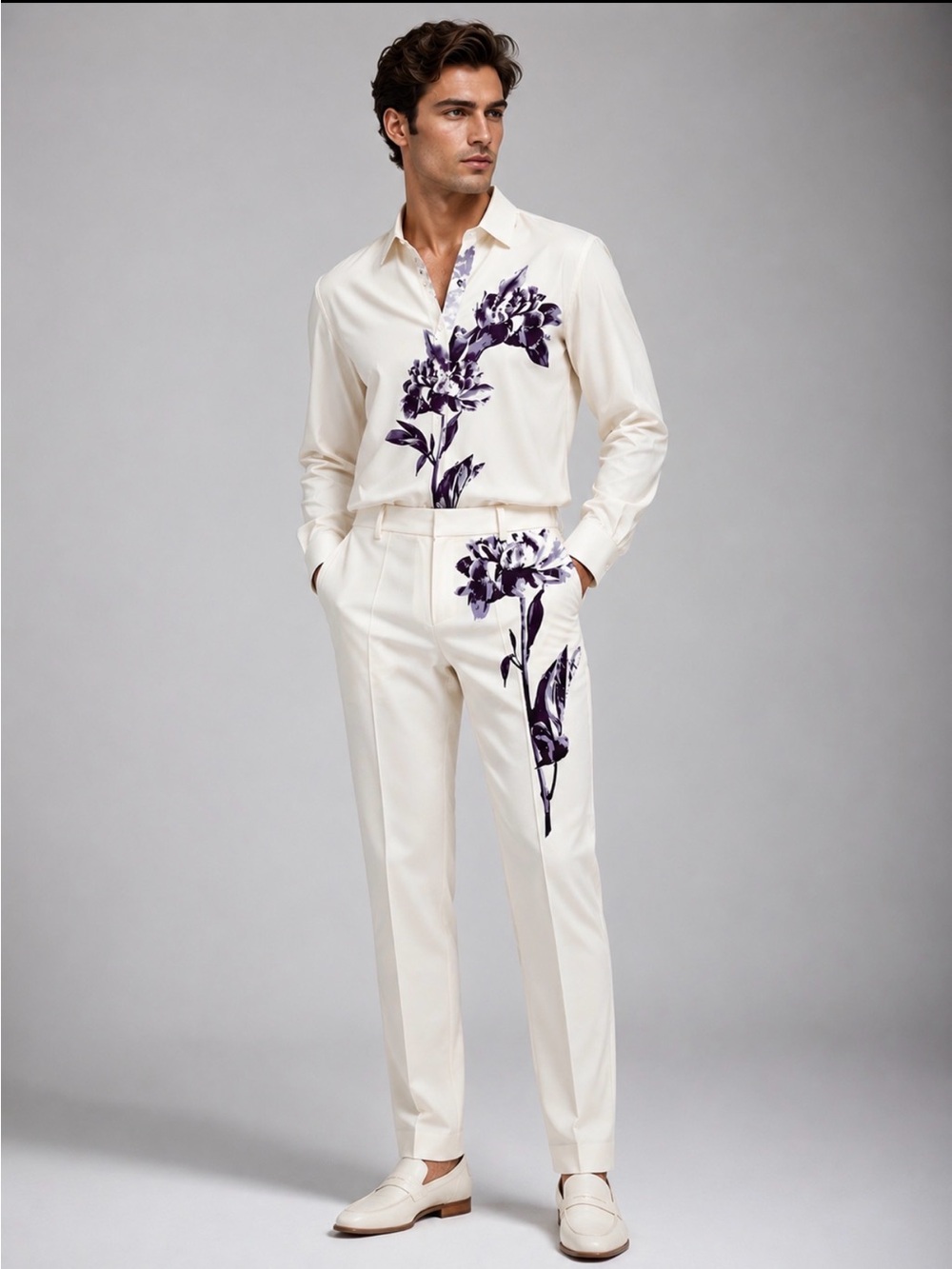 Murano Inflorescence Collection slim fit shirt and Pants set
